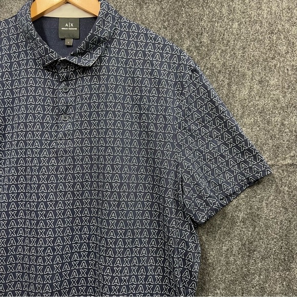 A|X Armani Exchange Men's Regular-Fit Logo-Print Polo Shirt Size Large - Picture 3 of 14